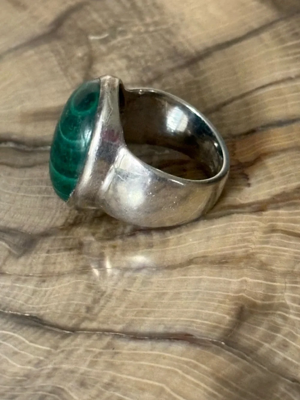 Malachite Sterling Silver Statement Ring
